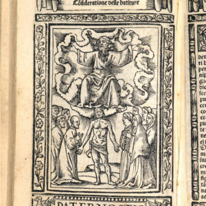 Alberto da Castello, Rosario Gloriosa della Vergine Maria (Venice, 1524), 101v-102r, “Consideratione della battitare aspere che ebbe Christo”, London, British Library