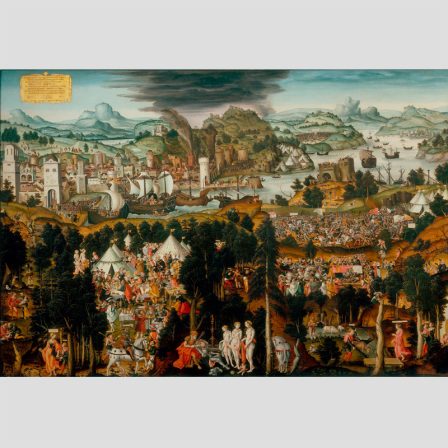 Mathis Gerung, Giudizio di Paride e distruzione di Troia, 1540, Parigi, Musée du Louvre