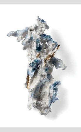 Lucio Fontana, Madonna con Bambino, ceramica policroma, 40 x 26 x 10 cm, coll. privata