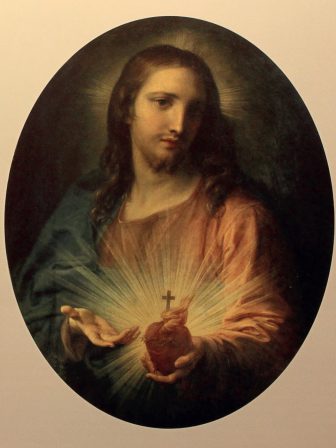 Pompeo Batoni, Sacro Cuore di Gesù, Roma, chiesa del Gesù, 1767, olio su rame