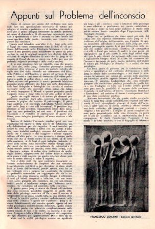 Pagina della rivista Sentimento, n. 4, 15 aprile 1946, illustrata con l’opera di Somaini Cantata spirituale, 1946