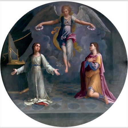 Guido Reni, The Coronation of SS Cecilia and Valerian, Rome, Cappella del Bagno, Basilica of Santa Cecilia in Trastevere