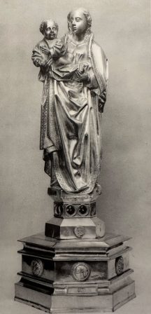 Orafo fiammingo, Madonna col Bambino, ubicazione ignota (già Chieri, Tesoro della collegiata, rubata nel 1973)